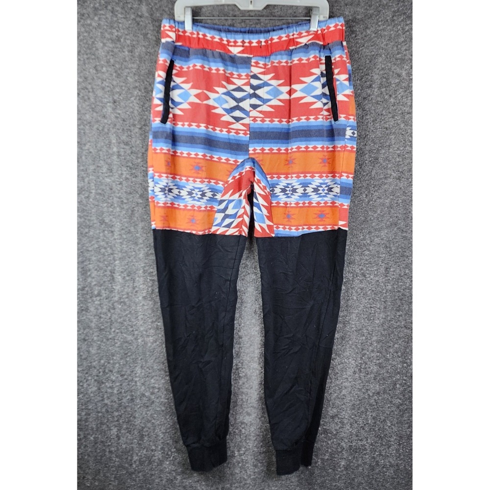 Decibel Jogger Pants Men XL Multicolor Geometric Streetwear Colorblock